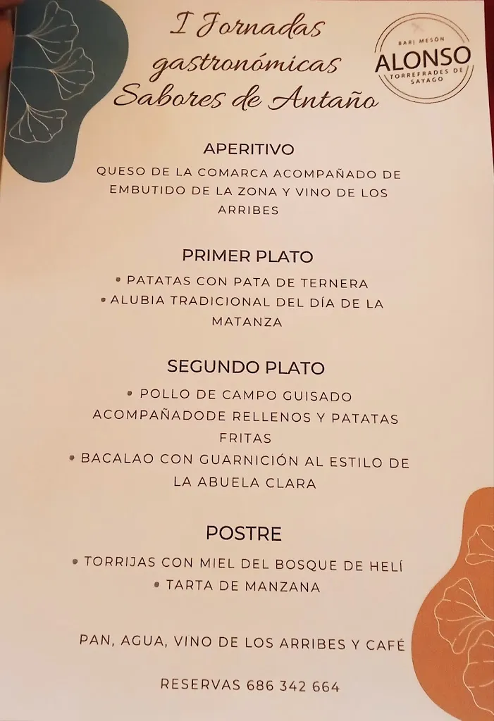 Menu_Mesón Alonso_Alfaraz de Sayago_image_1