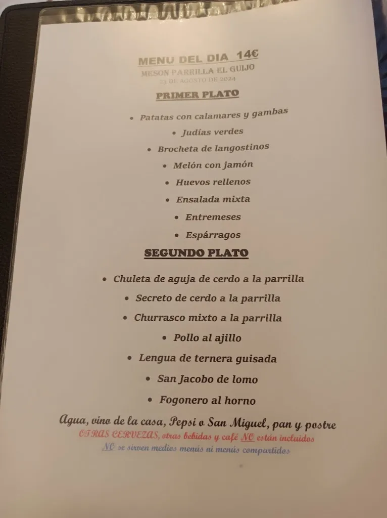 Menu_Meson Grill El Guijo_Benavente_immagine_2