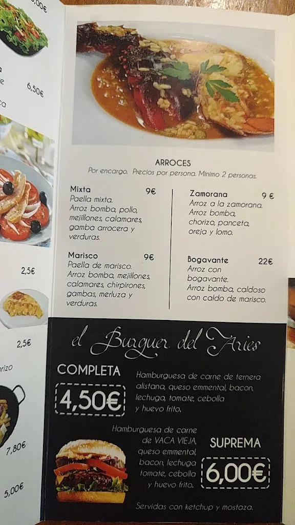Menu_Aries Tapas y Copas_Camarzana de Tera_image_1