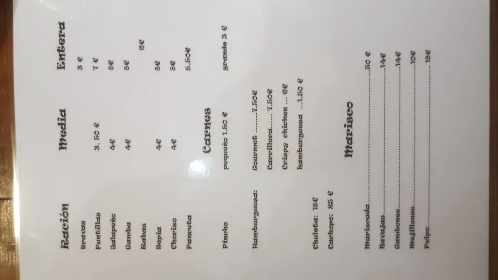 Menu_Bar los toreros_Castrogonzalo_image_2