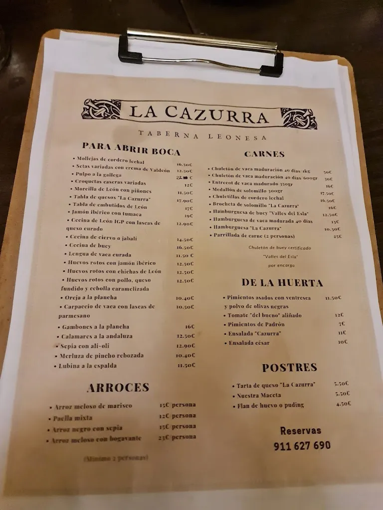 Menu_La Cazurra Taberna Leonesa_Cazurra_image_3