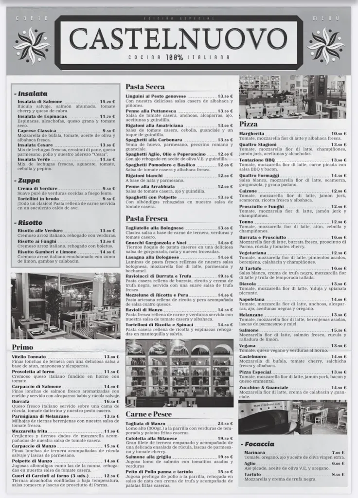 Menu_Restaurante Italiano Castelnuovo_Castronuevo_immagine_1