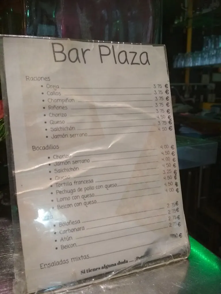 Menu_Bar Plaza_Fermoselle_image_1