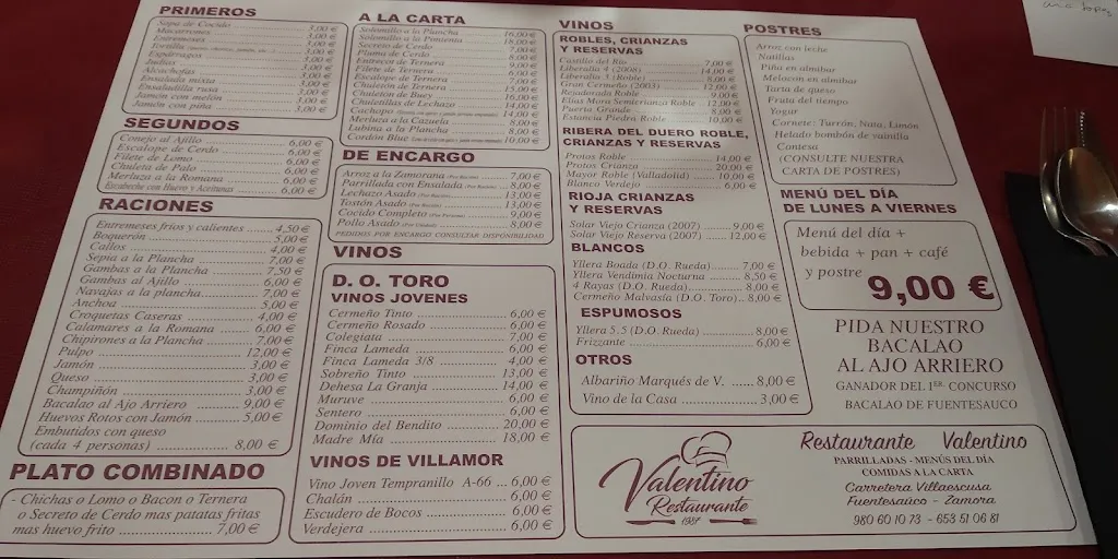 Menü_Restaurante Valentino_Fuentesaúco_Bild_1