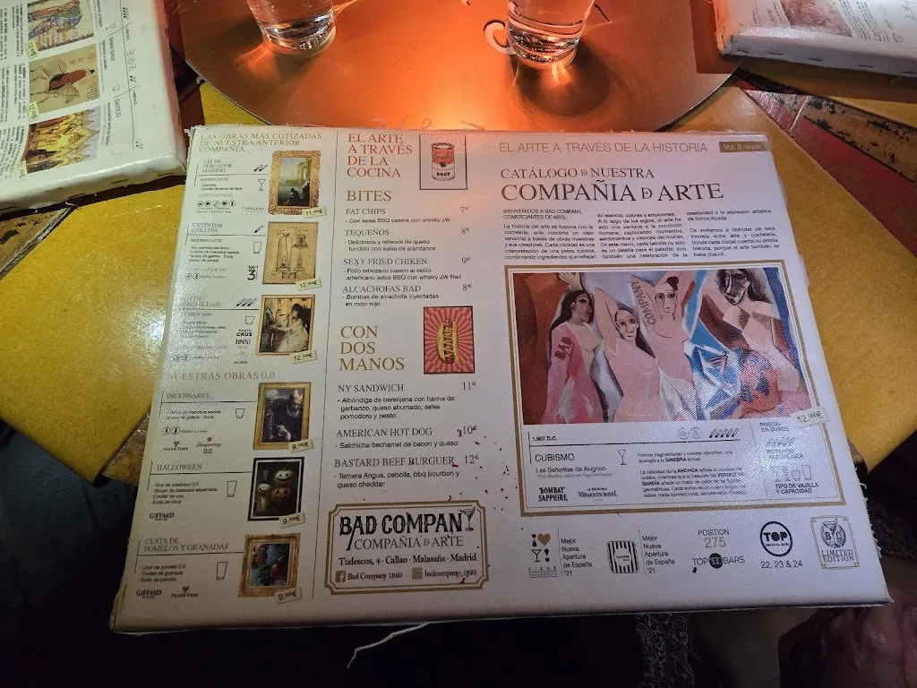 Menu_Bad Company 1920_Maderal El_image_1