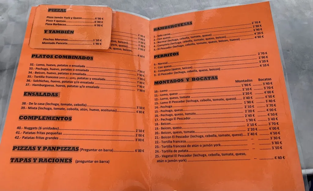 Menu_El Pescador Cafe_Montamarta_image_1