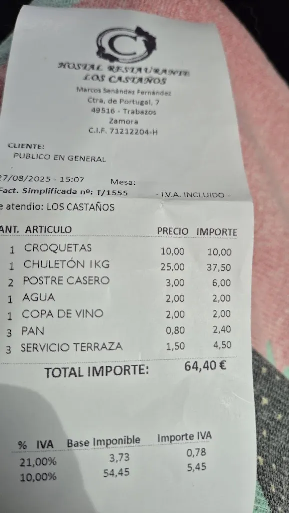 Ana PF_Restaurante Hostal Los Castaños_Rábano de Aliste_Bewertung