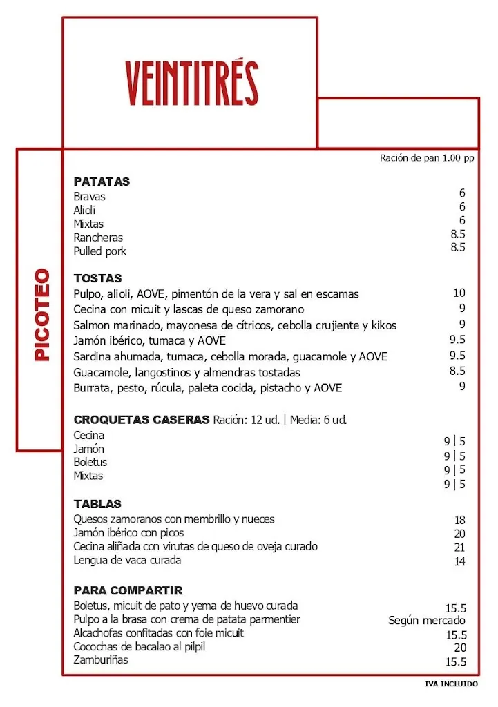 Menu_Veintitrés | Restaurante + Asador_San Cristóbal de Entreviñas_image_2