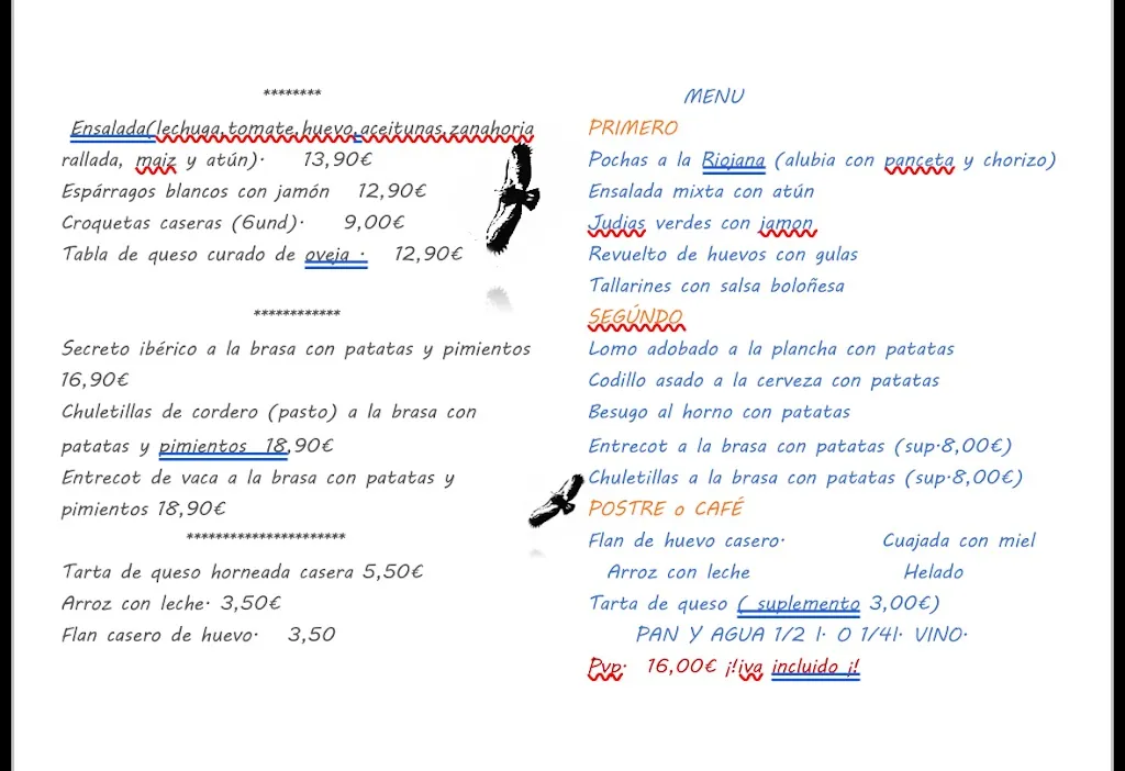 Menu_Cafeteria Restaurante Asador Venta De Panzares_Rioja_image_1