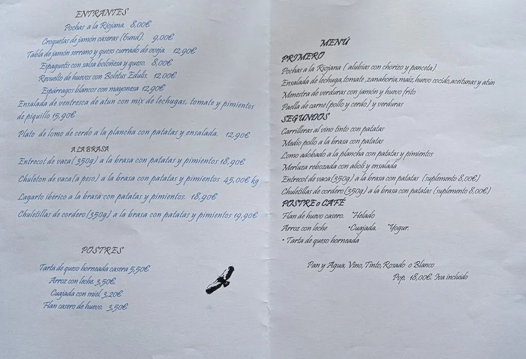 Menu_Cafeteria Restaurante Asador Venta De Panzares_Rioja_image_2