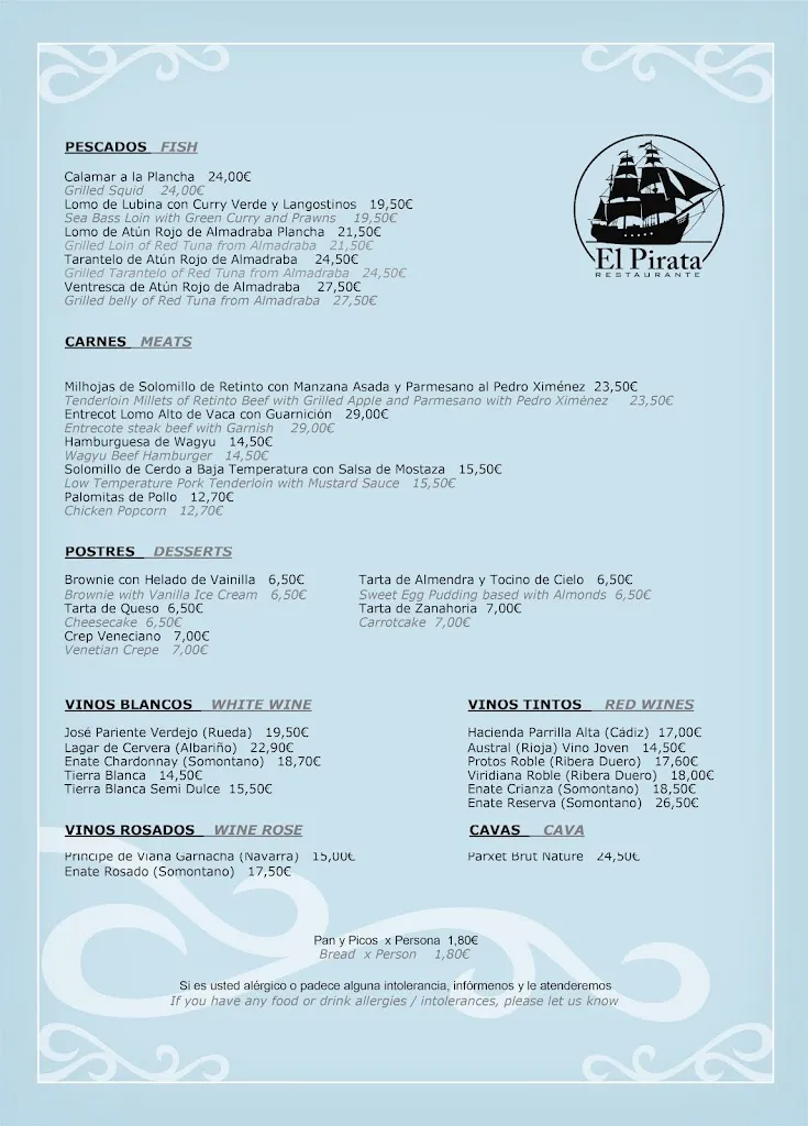 Menu_Restaurante El Pirata_Samir de los Caños_image_1