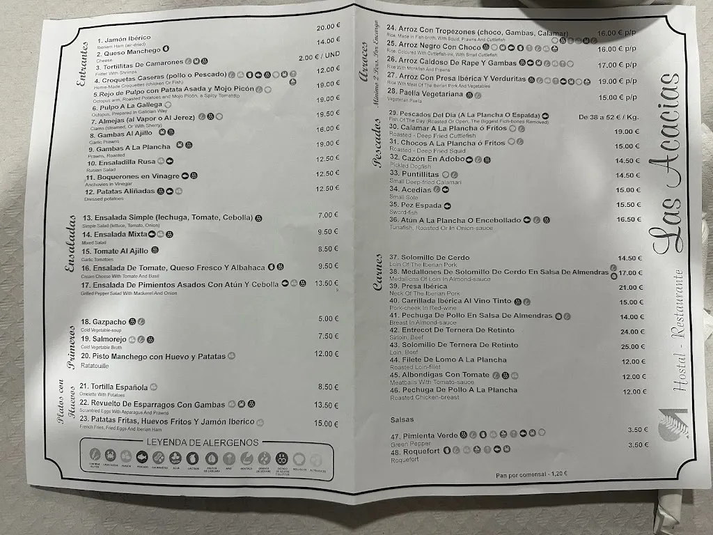 Menu_Hostal Restaurante Las Acacias_Samir de los Caños_image_1