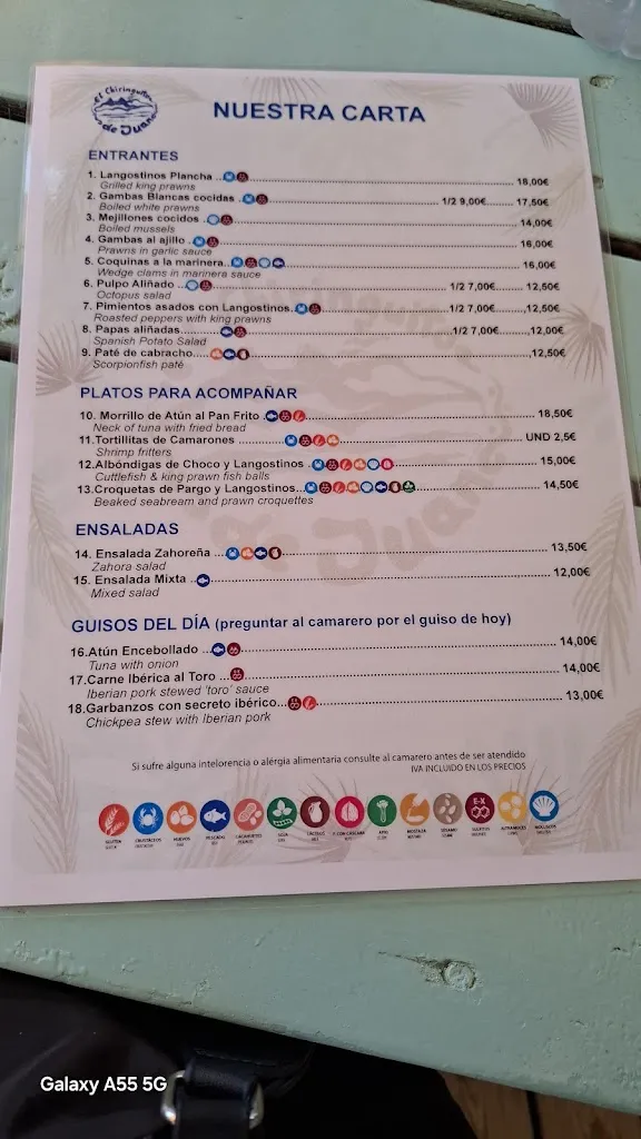 Menu_Chiringuito de Juan_Samir de los Caños_image_1