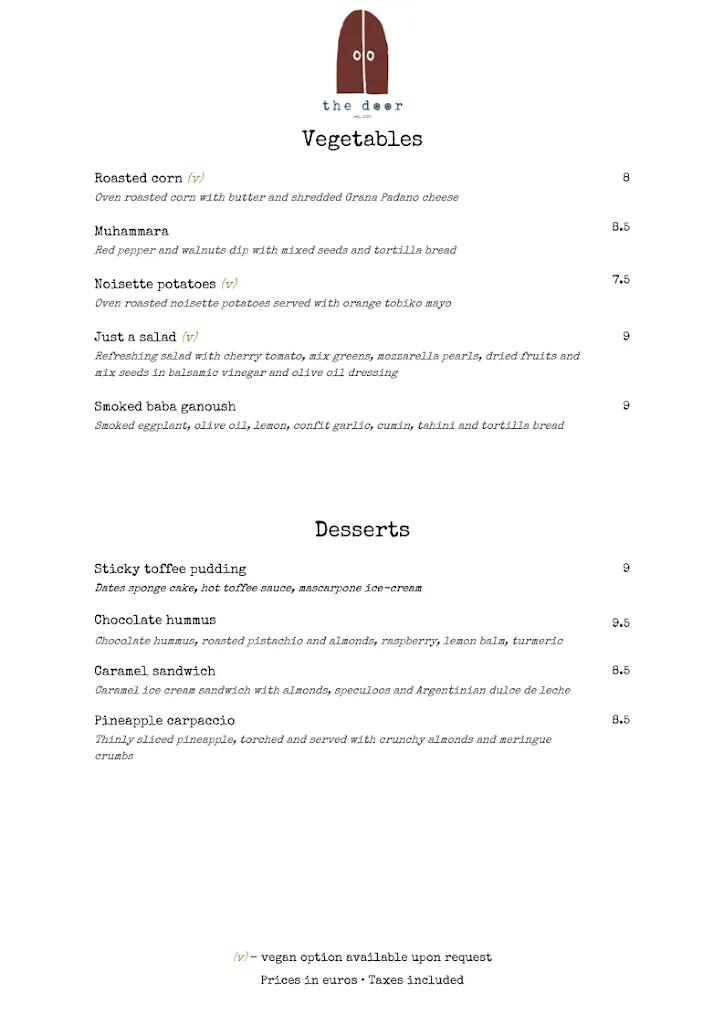 Menu_The Door_Porto_immagine_2