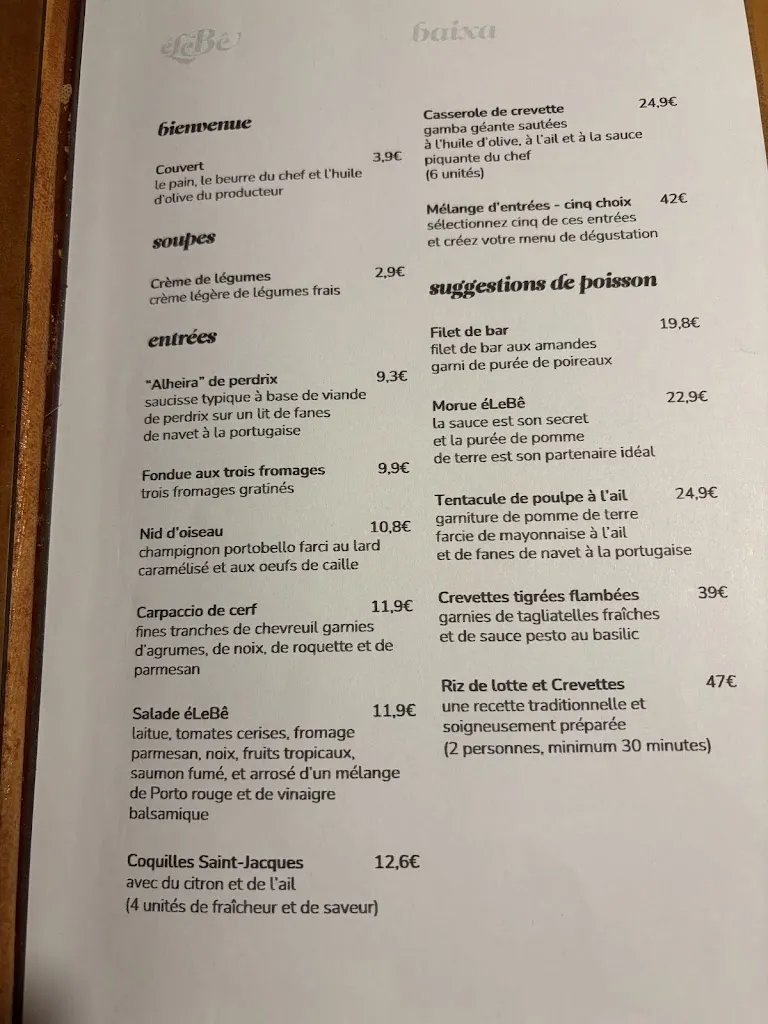Menü_éLeBê Baixa_Porto_Bild_1