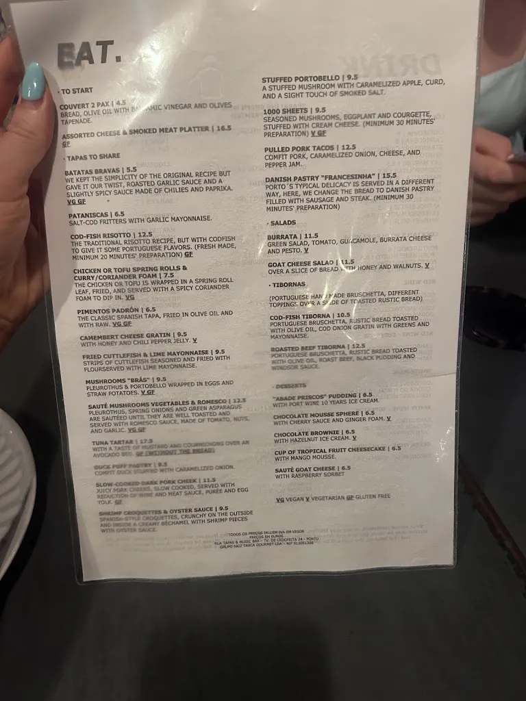 Menu_Rua Tapas & Music Bar_Porto_immagine_1