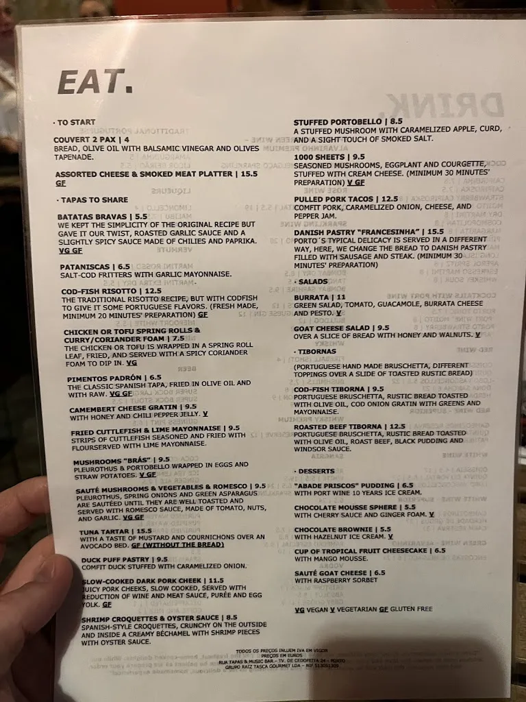 Menu_Rua Tapas & Music Bar_Porto_immagine_2
