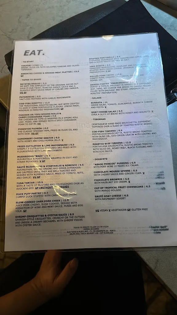 Menu_Rua Tapas & Music Bar_Porto_immagine_3