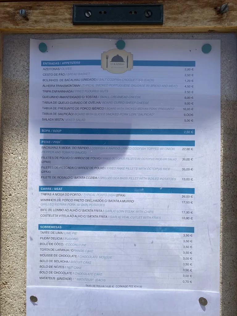 O Rápido_Porto_menu_image_1