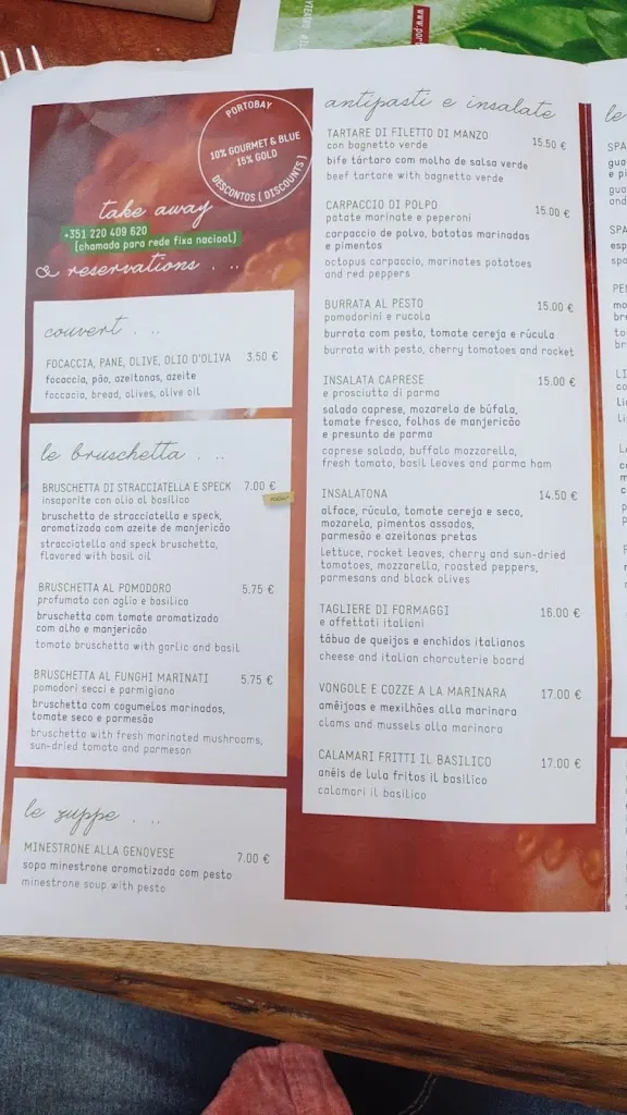 Menu_Restaurante Il Basilico Porto_Porto_image_2