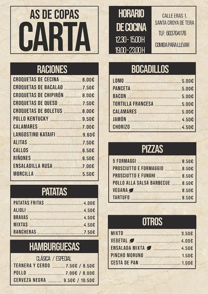 Menu_AS de Copas_Santa Croya de Tera_image_1