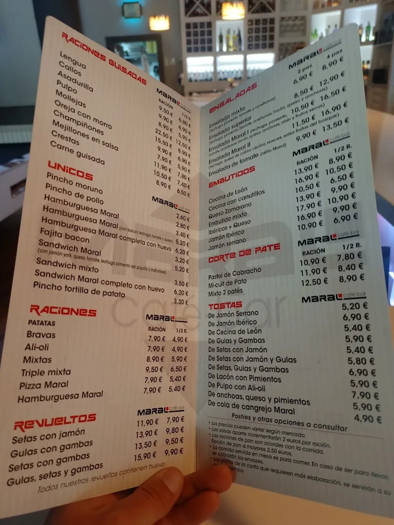 Menu_Maral Café Bar_Santa María de la Vega_image_1