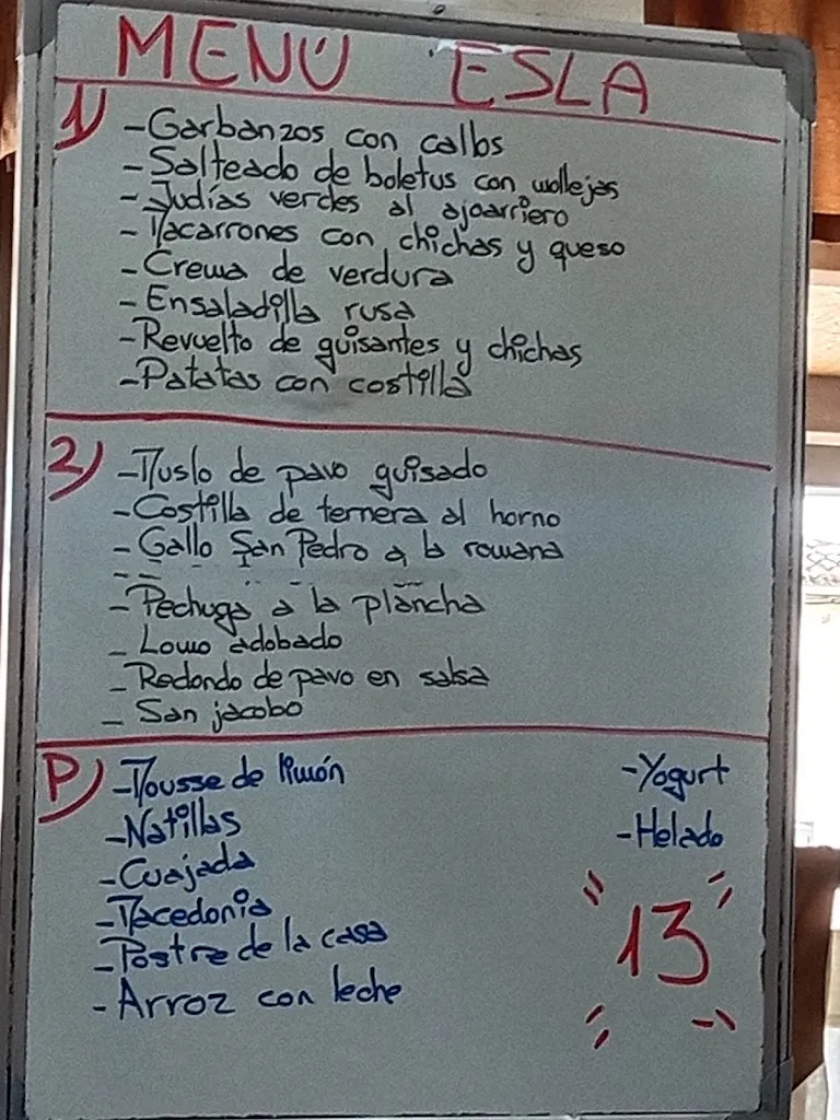 Menu_Bar-Restaurante ESLA_Santovenia_image_1