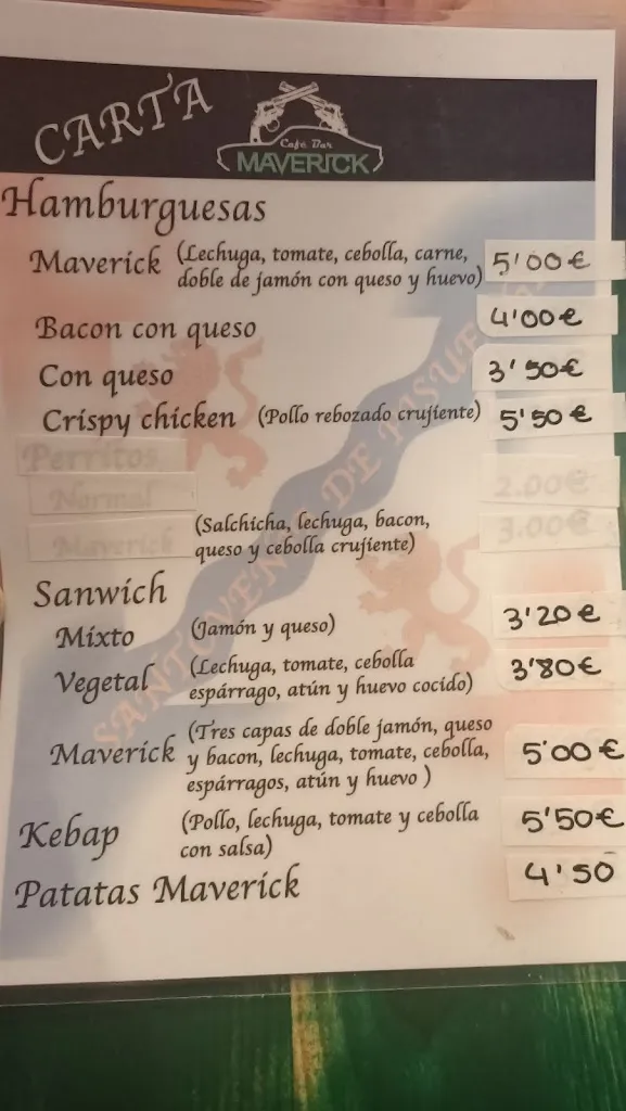 Menu_Café-Bar Burguer Maverick_Santovenia_image_1