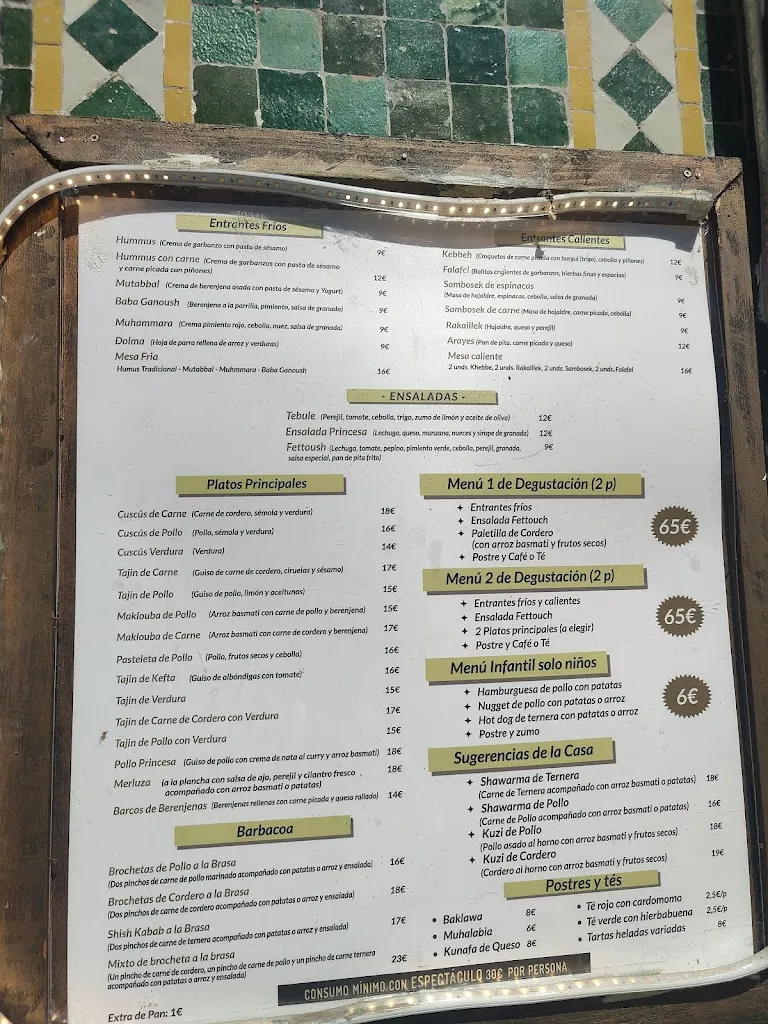 Menu_La Princesa árabe_Torre del Valle La_image_3