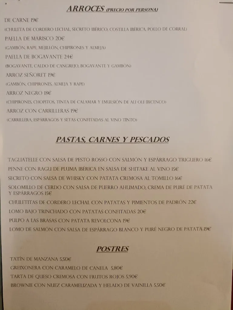 Menu_El Rincón, cocina española y arroces_Uña de Quintana_immagine_1