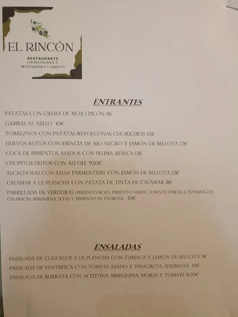 Menu_El Rincón, cocina española y arroces_Uña de Quintana_immagine_2