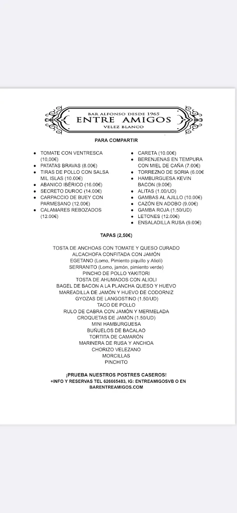Menu_Bar Entreamigos _Vélez-Blanco_image_2