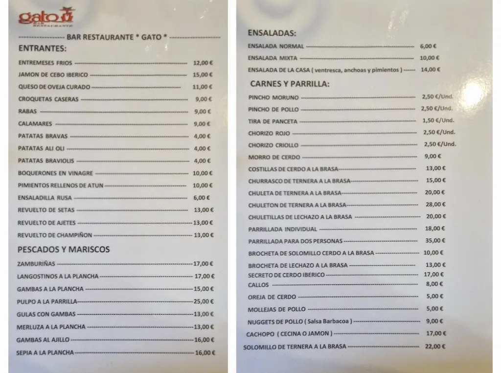 Menu_Bar Restaurante Gato_Villanueva del Campo_immagine_1