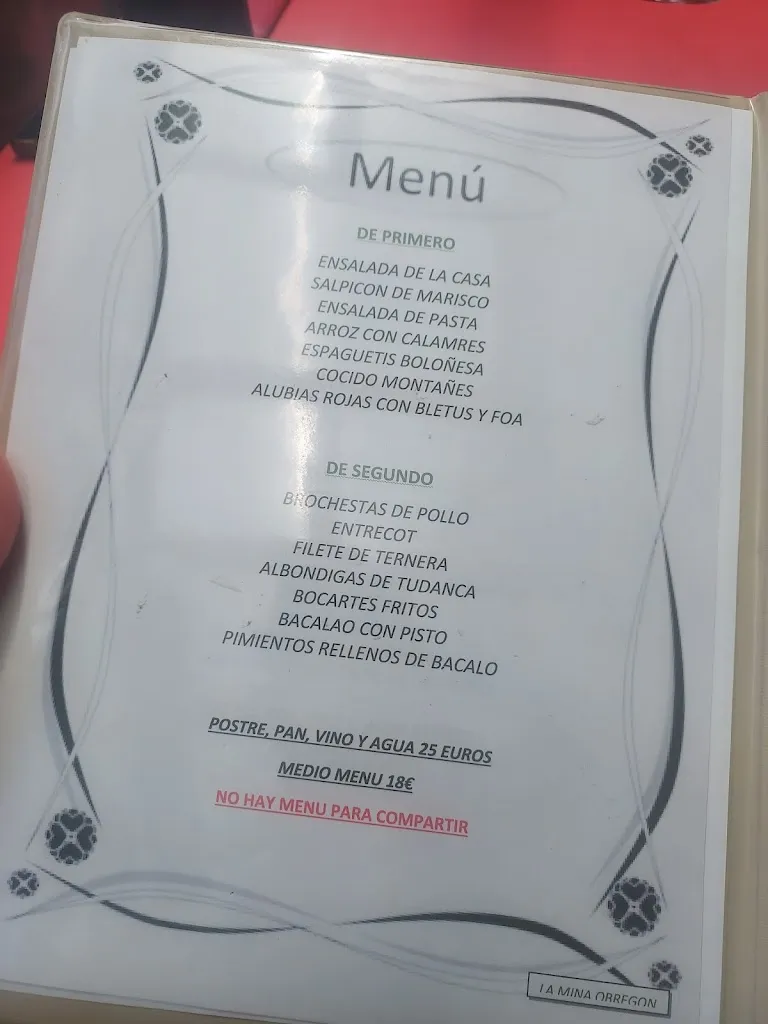 Menu_Taberna la mina Obregon_Villaescusa_image_1