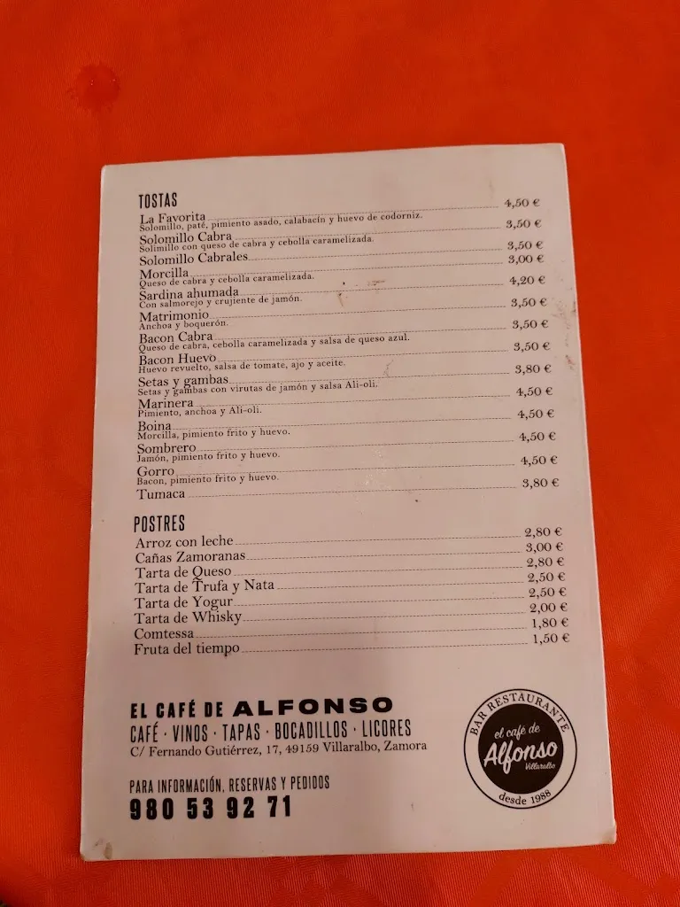 Menu_Bar El Café de Alfonso_Villaralbo_immagine_1