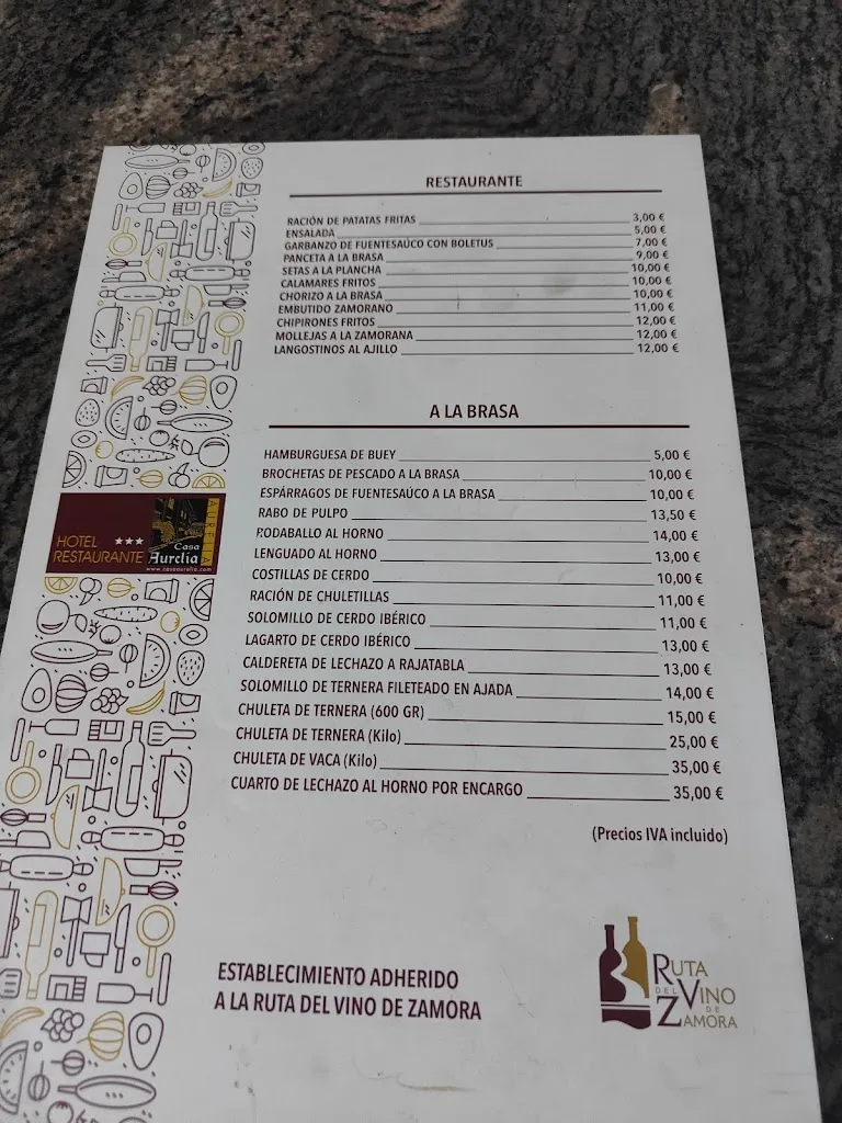 Menu_Casa Aurelia_Villaralbo_image_3