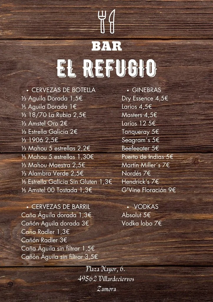 Menu_EL REFUGIO ® Bar Villardeciervos_Villardeciervos_image_2