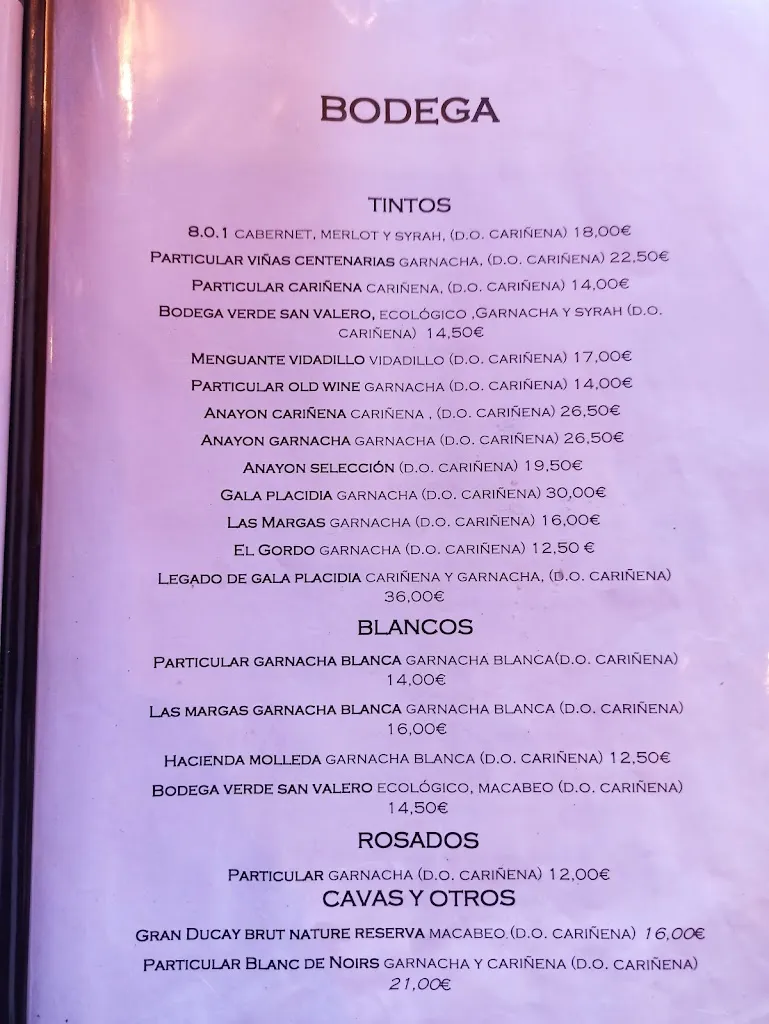 Menu_Asador Bako. Cariñena_Aguarón_immagine_2