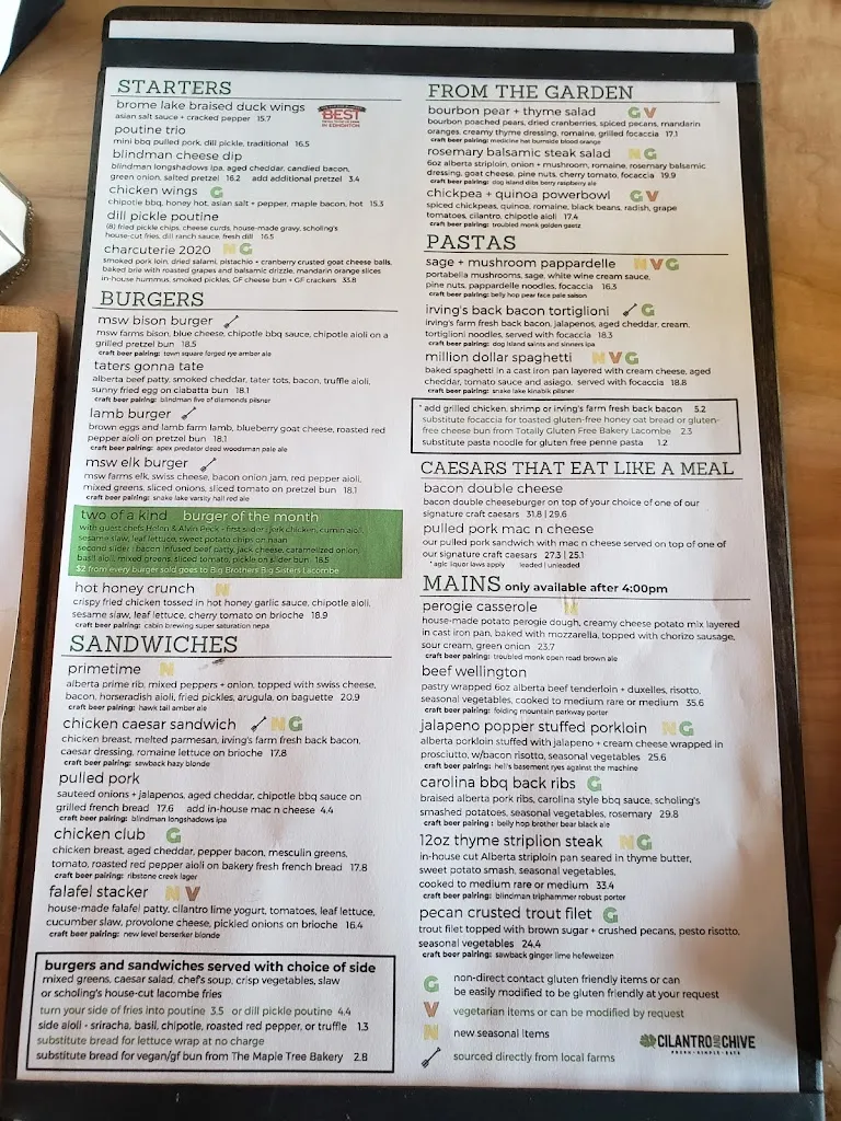 Menü_Cilantro and Chive - Lacombe_Albeta_Bild_2