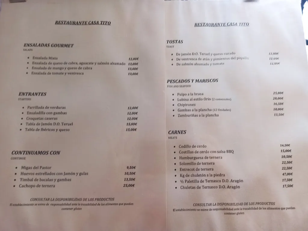 Menu_RESTAURANTE CASA TITO_Alhama de Aragón_image_1