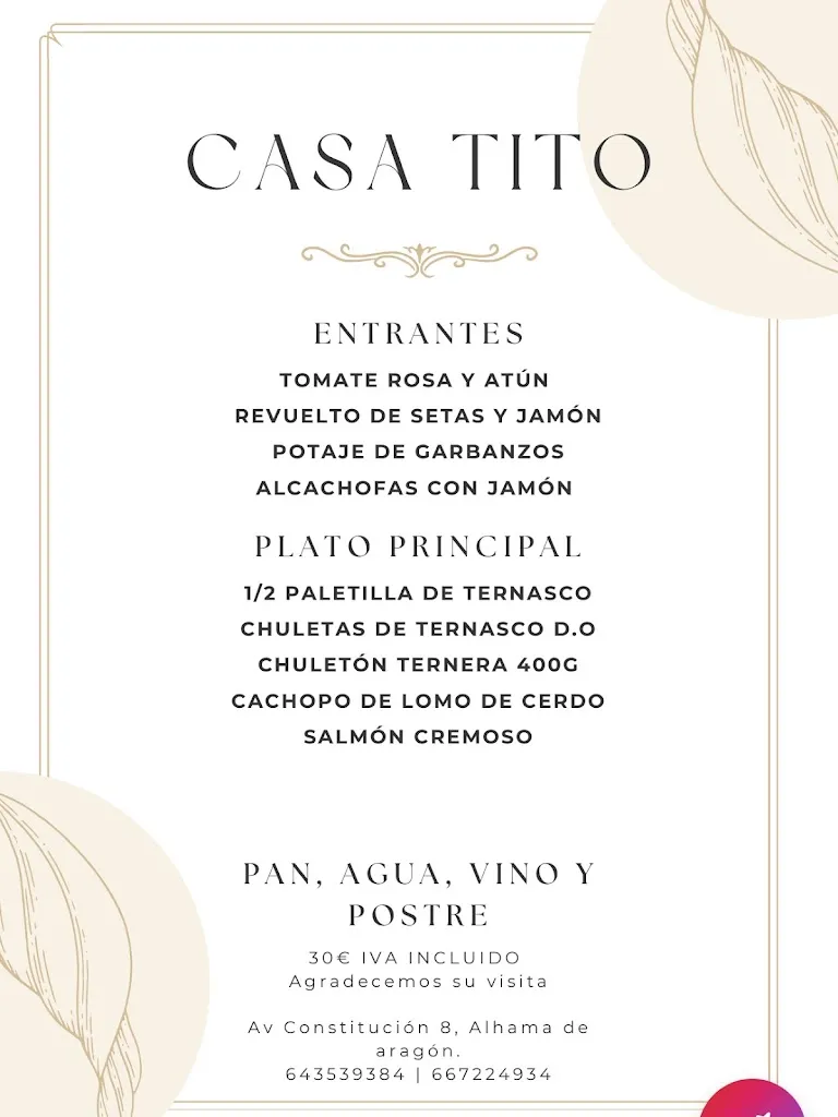 Menu_RESTAURANTE CASA TITO_Alhama de Aragón_image_2