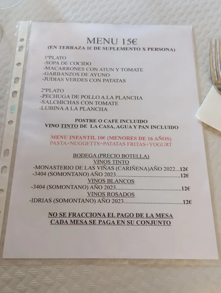 Menu_Hostal Restaurante Casa Paco_Alfajarín_image_1
