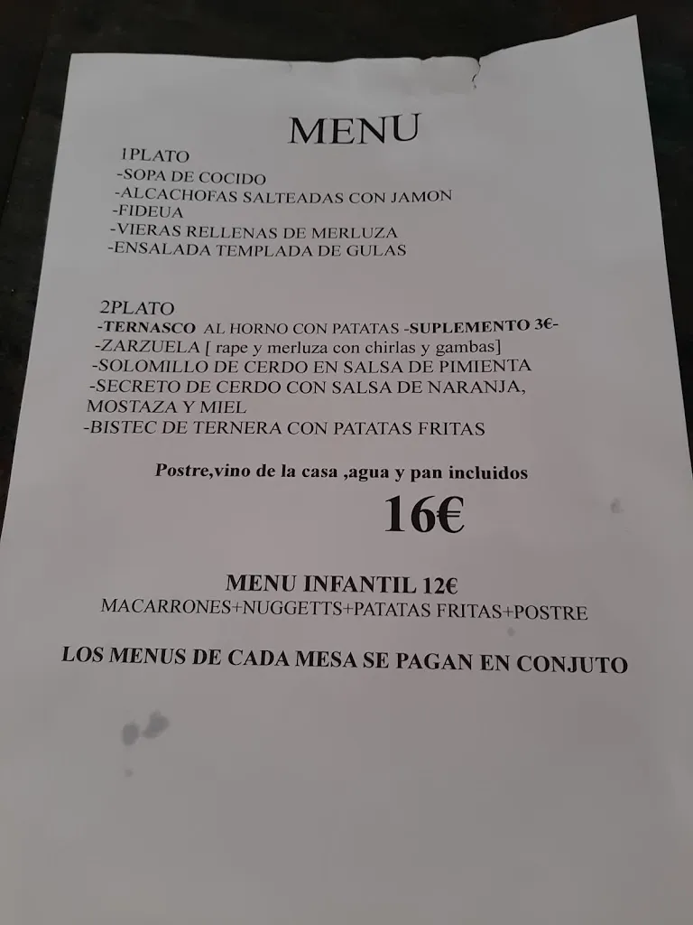 Menu_Hostal Restaurante Casa Paco_Alfajarín_image_2