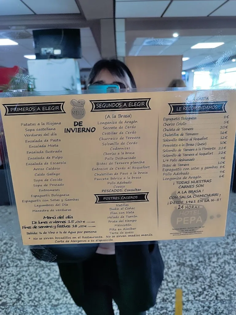 Menu_Hotel Restaurante Pepa_Alfajarín_image_4