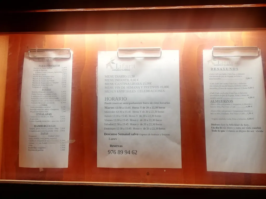 Menu_Restaurante Cantina Lifara_Aniñón_image_4