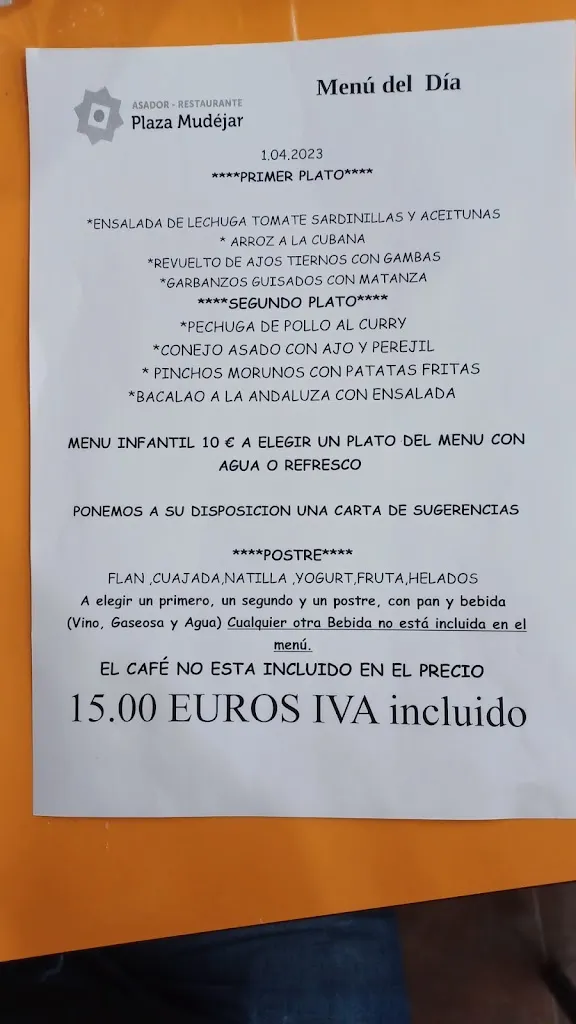 Menu_Restaurante Plaza Mudejar. Gasolinera_Badules_image_2