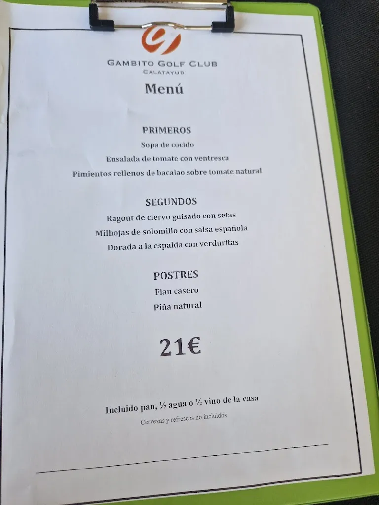 Menu_Restaurant Gambito Golf Club Calatayud by Mesón de la Dolores_Bijuesca_immagine_1