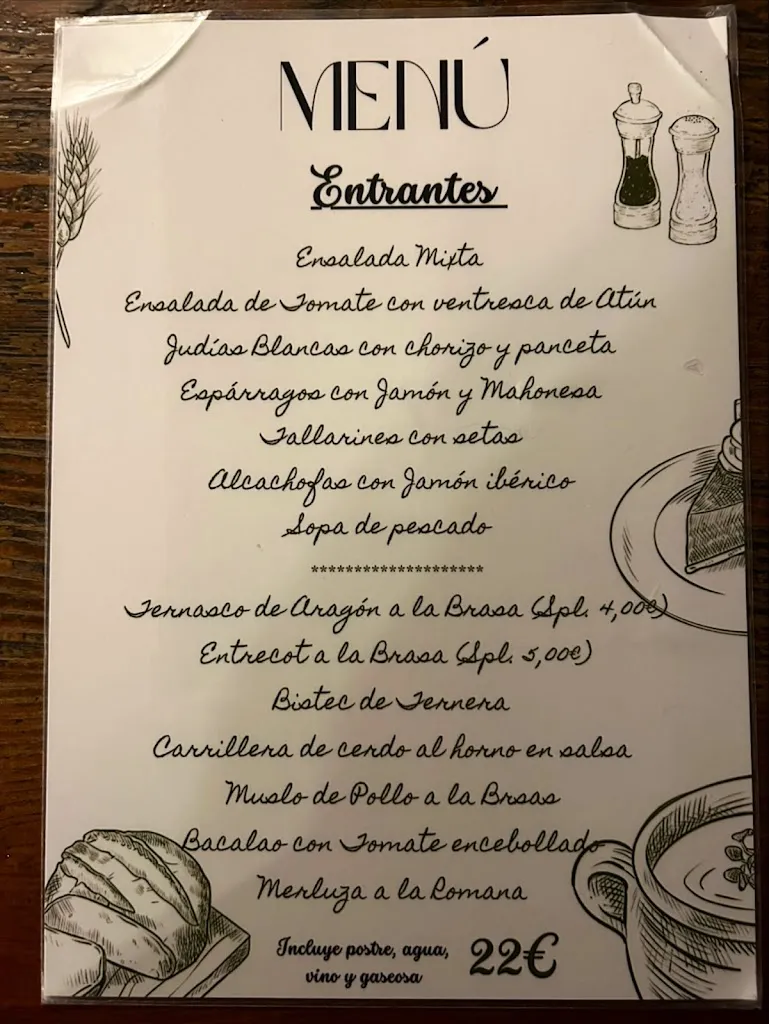 Menu_Hostal La Parrilla Monegros II_Bujaraloz_immagine_2