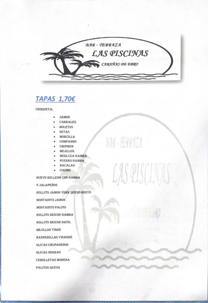 Menu_Bar Las Piscinas - Cabañas de Ebro_Cabañas de Ebro_image_4