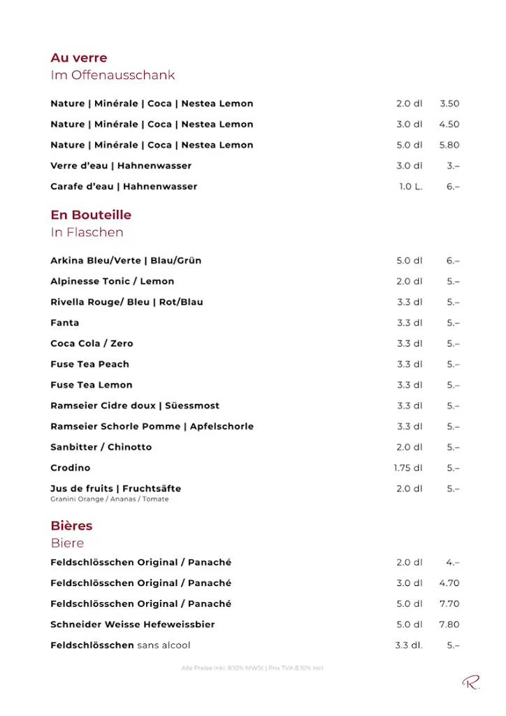 Menu_Royal Restaurant Bienne_Biel_image_1